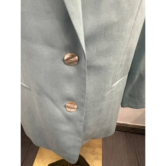 Vintage Talbots Woman’s Pure Silk Pale Green Lined Two Button Blazer Jacket 6 - Picture 2 of 8